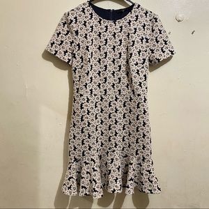 Trina Turk Black/Tan Flare Floral Dress Size 4